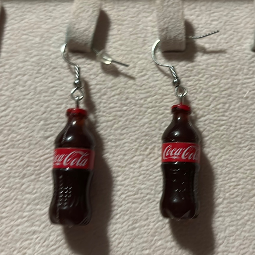 Coca-Cola Bottle Charm Earrings in Red and Black